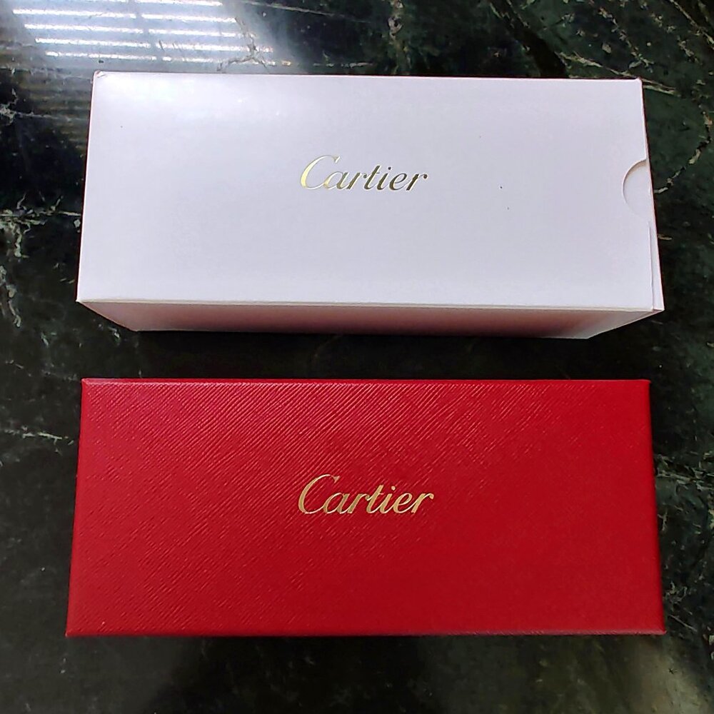 NEW Cartier Logo Eyeglasses Sunglasses Box 2 Piece Storage Set - Picture 3 of 6